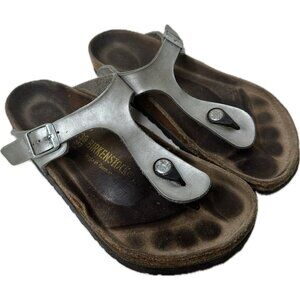 Birkenstock Womens Gizeh Thong Sandal Silver SZ EU 39 US 8